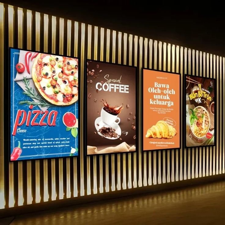 Restaurant LED menu wall signage